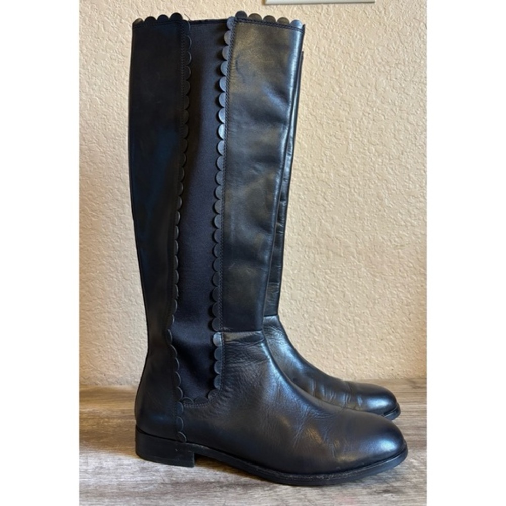 Kate Spade Rayna Black Tall Leather Boots Womens size 8.5